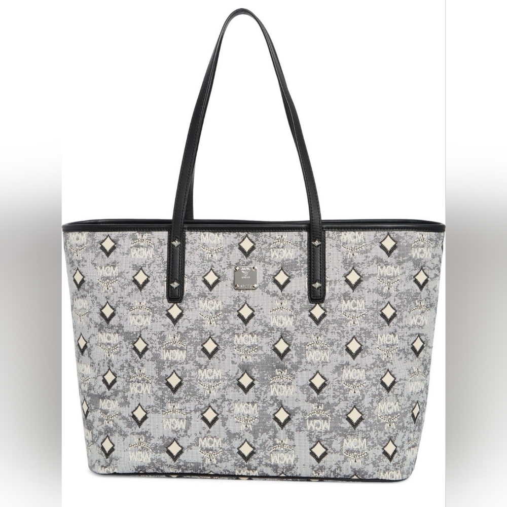MCM Black and Gray Aren Tote